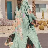 Spell Floridian Reversible Robe - Sage