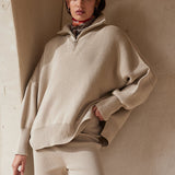 London Zip Sweater - Taupe