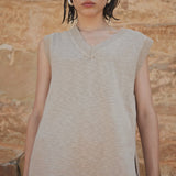 Emma Organic Cotton Vest - Taupe