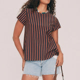 Bohemian Traders Striped Swing Tee - Tobacco