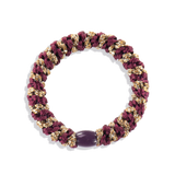 KKNEKKI Hair Tie - Bordeaux - Cognac Glitter Stripe