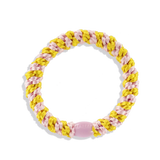 KKNEKKI Hair Tie - Yellow - Pink Stripe
