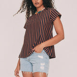 Bohemian Traders Striped Swing Tee - Tobacco