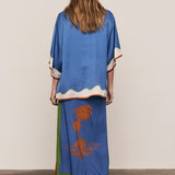 Bohemian Traders Kauai Midi Slip Skirt - Blue