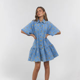 La Boheme Girls Moxie Mini Dress Denim Hearts
