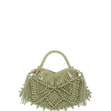 Alemais Macrame Crescent Bag - Sage