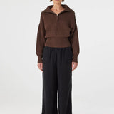 Marely Zip Sweater - Espresso