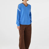 Arcaa Eden Long Sleeve Tee - Royal Blue & Espresso