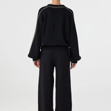 Arcaa Nella Zip Sweater - Black & Taupe