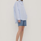 Assembly Label Avoca Long Sleeve Shirt - Blue/White Stripe