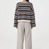 Arcaa Lucca Sweater - Espresso & Blue Stripe