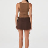Arcaa Lucia Tie Mini Skirt - Espresso