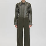 Camilla & Marc Una Straight Leg Pin Tuck Trouser - Dark Emerald