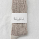 LeBon Extended Cashmere Classic Socks - Fawn