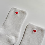 LeBon Embroidered Cloud Socks - White & Heart