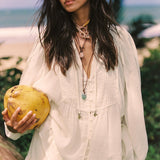 Spell Ines Boho Blouse - Light Sand