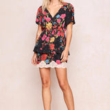 Spell Isola Lace Mini Skirt - Midnight Bloom