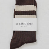 LeBon Her Varsity - Socks - Espresso