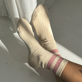 LeBon Her Varsity Socks - Rose