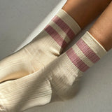 LeBon Her Varsity Socks - Rose