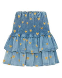 La Boheme Girls Mia Mini Multi Wear Skirt/Top Denim Hearts