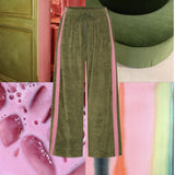 La Boheme Girls Viva Terry Pant - Olive & Pink