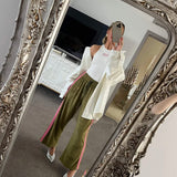 La Boheme Girls Viva Terry Pant - Olive & Pink
