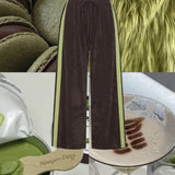 La Boheme Girls Viva Terry Pants - Choc & Lime