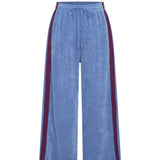 La Boheme Girls Viva Terry Pants - Cornflower Blue & Plum