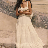 Spell Ines Tiered Maxi Skirt - Light Sand