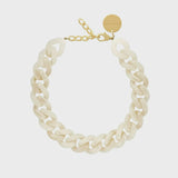 Vanessa Baroni Flat Chain Necklace - Pearl Marble