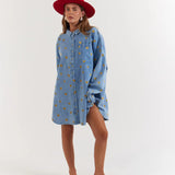 La Boheme Girls Clyde Shirt Denim Hearts