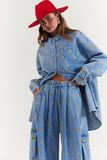 La Boheme Girls Ezra Pant Denim Hearts