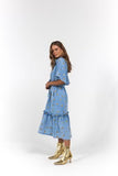 La Boheme Girls Moxie Midi Dress Denim Hearts