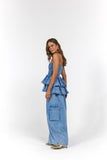 La Boheme Girls Mia Mini Multi Wear Skirt/Top Denim Hearts