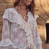 Spell Labyrinth Lace Blouse - Cloud Cream
