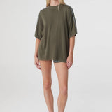 Arcaa Pippa Oversized Tee - Smokey Olive/Dusk Blue