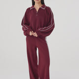 Arcaa Emery Pant - Merlot & Cream
