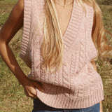 Spell Rolling Hills Knit Vest - Dusty Rose