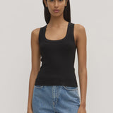 Assembly Label Robyn Scoop Neck Rib Tank - Black