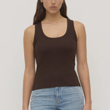 Assembly Label Robyn Scoop Neck Rib Tank - Ganache