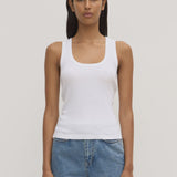Assembly Label Robyn Scoop Neck Rib Tank - White