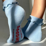 LeBon Ruffled Hugger Crew Socks - Periwinkle