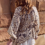 Spell Snow Leopard Asymmetric Blouse - Animal