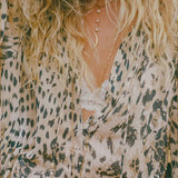 Spell Snow Leopard Asymmetric Blouse - Animal