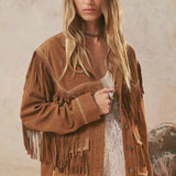 Fearless Heart Suede Fringe Jacket - Vintage Tan