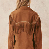 Fearless Heart Suede Fringe Jacket - Vintage Tan