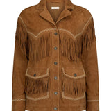Fearless Heart Suede Fringe Jacket - Vintage Tan