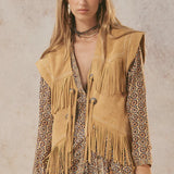 Fearless Heart Suede Fringe Vest -Sunglow