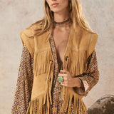 Fearless Heart Suede Fringe Vest -Sunglow